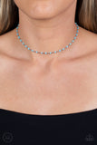 Neon Lights - Blue Choker Necklace Paparazzi