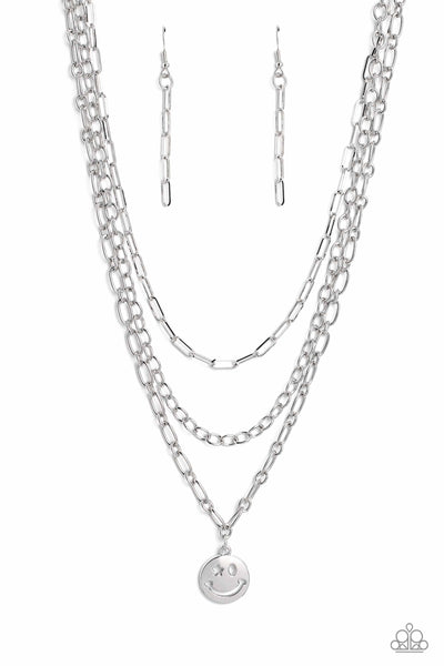 Winking Wanderer - Silver Necklace Paparazzi