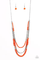 Newly Neverland - Orange Necklace Paparazzi (#330)