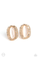 Shimmery Statement - Gold Clip on Earrings Paparazzi