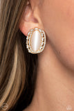 Shimmery Statement - Gold Clip on Earrings Paparazzi