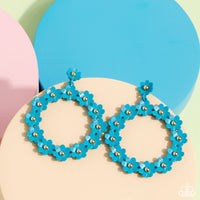 Daisy Meadows - Blue Floral Earrings Paparazzi