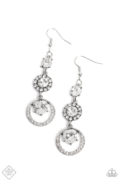 Enchanting Effulgence - White Earrings Paparazzi