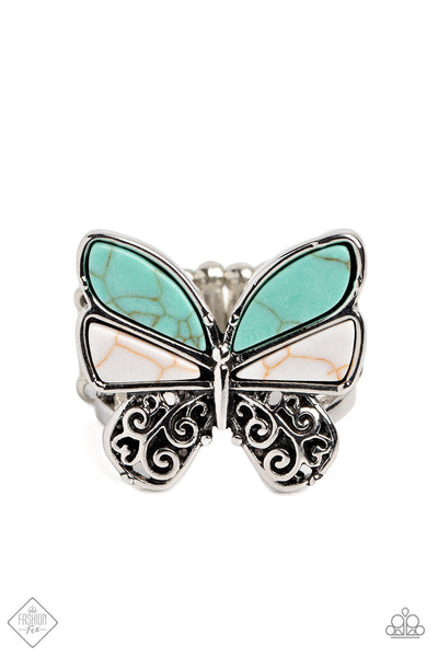 Wild Wings - Blue Butterfly Ring Paparazzi