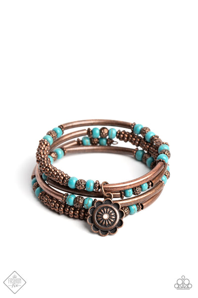 Badlands Bunch - Copper  & Turquoise Bracelet Paparazzi (#330)