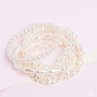 Gossip PEARL - White Bracelet Paparazzi (#856)