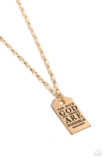 Possible Pendant - Gold Necklace Paparazzi