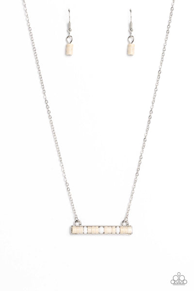 Barred Bohemian - White Necklace Paparazzi