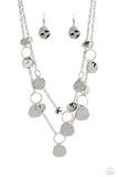 Hammered Horizons - Silver Necklace Paparazzi (#856)