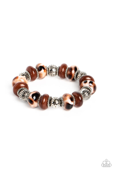 Warped Wayfarer - Brown Bracelet Paparazzi