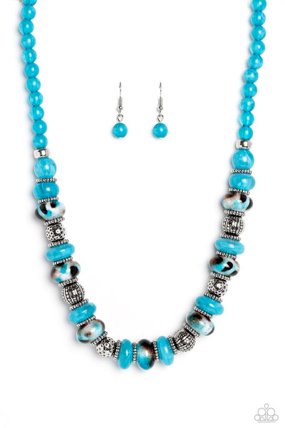 Warped Whimsicality - Blue Necklace Paparazzi