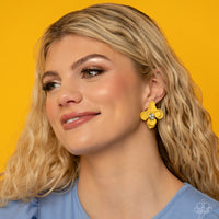 Jovial Jasmine - Yellow Earrings Paparazzi