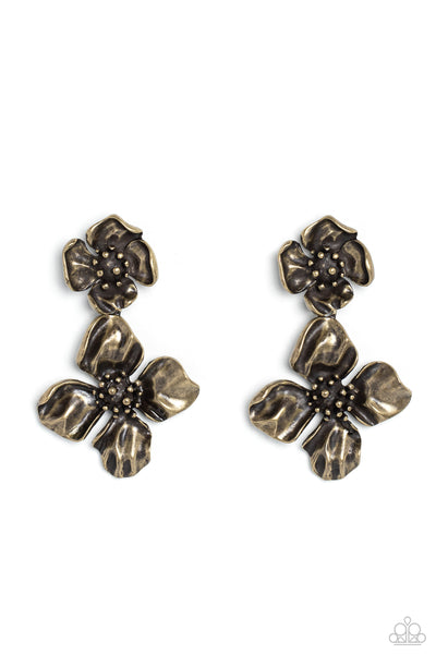 Gilded Grace - Brass Earrings Paparazzi