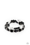 Who ROSE There? - Black Flower Bracelet Paparazzi