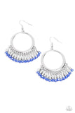 Fringe Fanfare - Blue Earrings Paparazzi