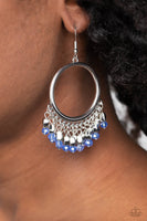 Fringe Fanfare - Blue Earrings Paparazzi