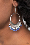 Fringe Fanfare - Blue Earrings Paparazzi