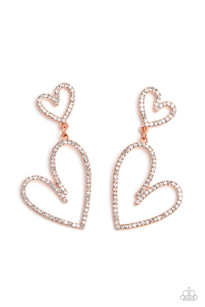 Doting Duo - Copper Post Earring Paparazzi (#856)