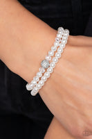 Countess Cutie - White Bracelet Paparazzi