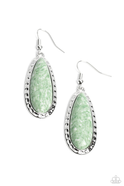 TEARDROP-Dead Dynasty - Green Earrings Paparazzi