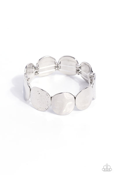 Rippling Record - Silver bracelet Papaprazzi