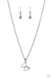 Butterfly Lullaby - White Necklace Paparazzi