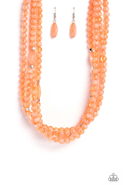 Layered Lass - Orange Necklace Paparazzi