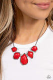 Beyond the Badlands - Red Necklace Paparazzi