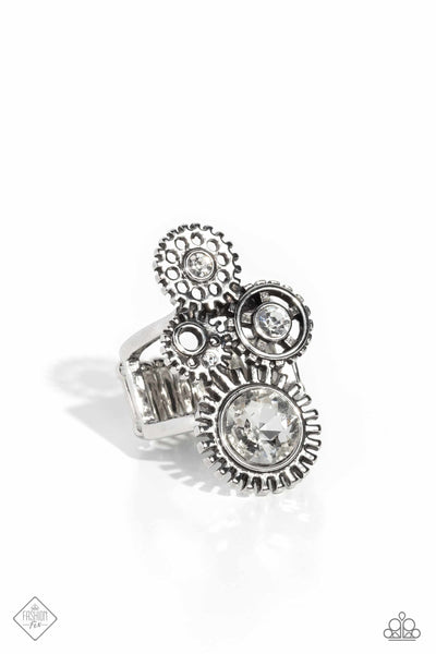 Blowing Off STEAMPUNK - White Ring Paparazzi