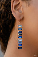 Superbly Stacked - Blue Earrings Paparazzi