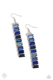 Superbly Stacked - Blue Earrings Paparazzi