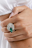 Fan Dance Dazzle - Green Ring Paparazzi