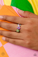 Colorblock Chic - Multi-Color Ring Paparazzi (#858)