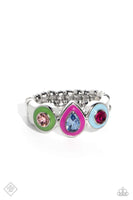 Colorblock Chic - Multi-Color Ring Paparazzi (#858)