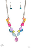 Puzzled Production - Multi-Colored Necklace Paparazzi (#858)