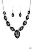 Pressed Flowers - Black Necklace Paparazzi