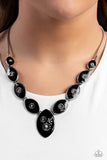 Pressed Flowers - Black Necklace Paparazzi