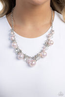 Scratched Shimmer - Pink Necklace Paparazzi