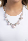 Scratched Shimmer - Pink Necklace Paparazzi