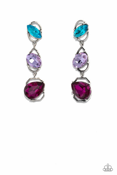 Dimensional Dance - Multi-Colored Earrings Paparazzi