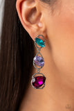 Dimensional Dance - Multi-Colored Earrings Paparazzi