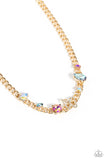 Storybook Succession - Gold Butterfly Necklace Paparazzi