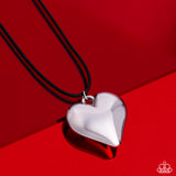 CORDED Love - Black Heart Necklace Paparazzi