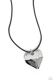 CORDED Love - Black Heart Necklace Paparazzi
