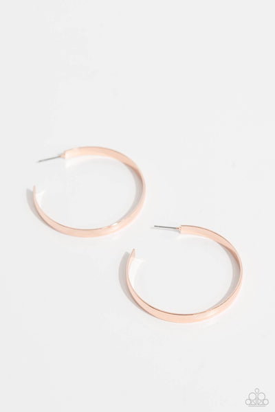 Sleek Symmetry - Rose Gold Earrings Paparazzi