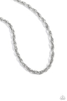 Braided Ballad - Silver Necklace Paparazzi