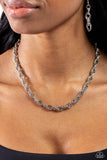 Braided Ballad - Silver Necklace Paparazzi