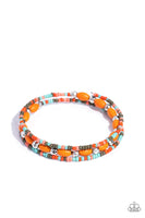 For WOOD Measure - Orange Bracelet Paparazzi