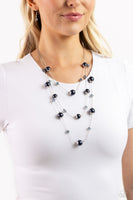 Glistening Gamut - Blue Pearl Necklace Paparazzi