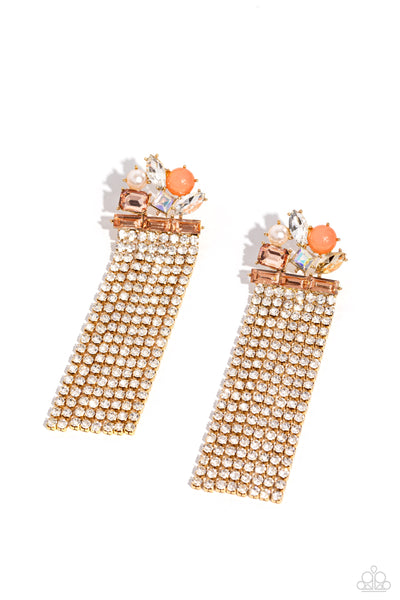 Horizontal Hallmark - Gold Earrings Paparazzi